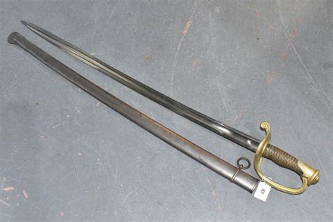 French 19th Century Ornate Brass Sword Edged Weapons Militaria