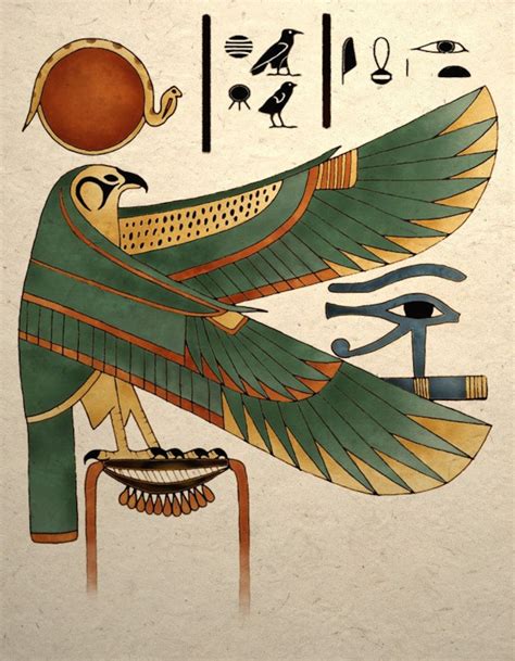 Ancient Egyptian Art Print Horus Falcon Wall Decor Etsy