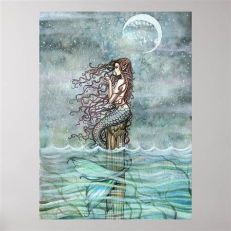 Mystic Pearl Mermaid Fantasy Art Poster Print Zazzle