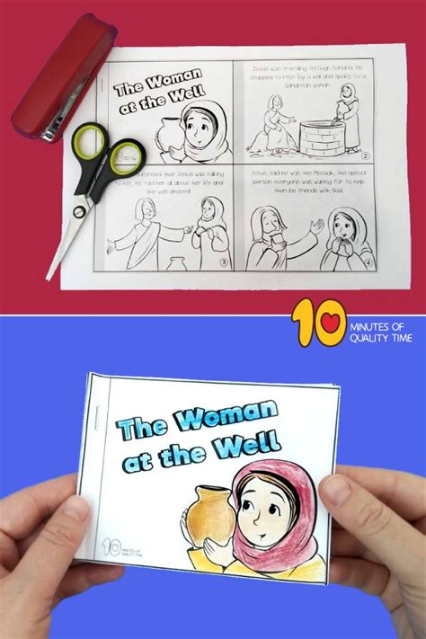 The Woman At The Well Coloring Book Is Being Held Up By Someone S Hands