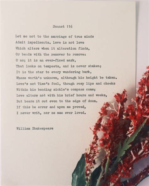 Shakespeare Sonnet 116 Love Poem Wedding Reading Hand Typed