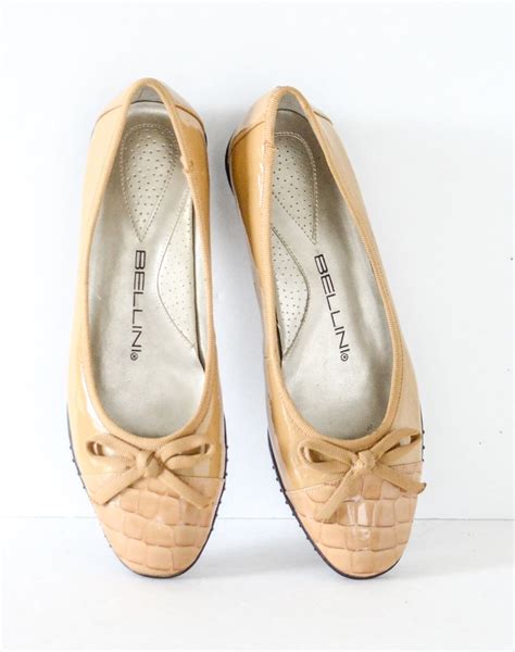 Bellini Guafan Tan Patent Leather Ballet Flats Shoes 55m Ebay