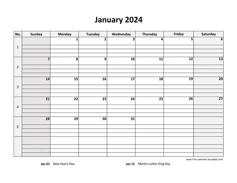 Free Printable Monthly Calendar 2024 With Lines Free Printable