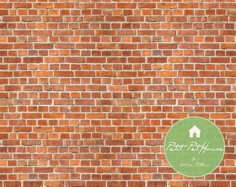 Printable Seamless Red Brick Wall Dollhouse Wallpaper 12 X 12 Instant