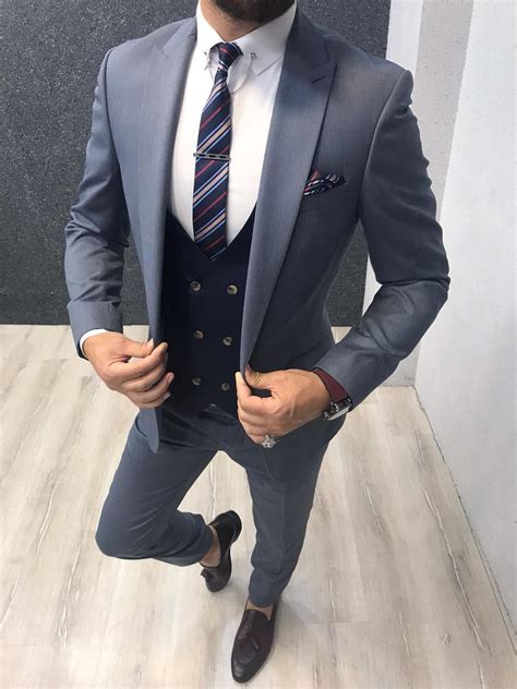 Product Slim Fit Vest Suit Color Code Navy Blue Size 46 48 50 52