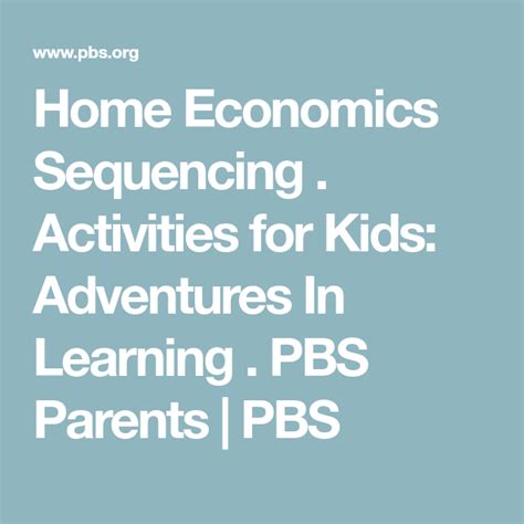 Home Economics Sequencing Adventures In Learning Home Economics