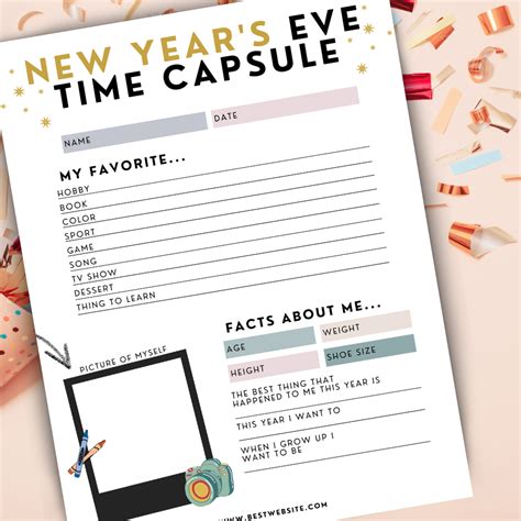 New Years Eve Time Capsule Printable For Kids