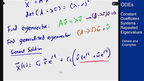 Differential Equations Constant Coefficient Systems Repeated