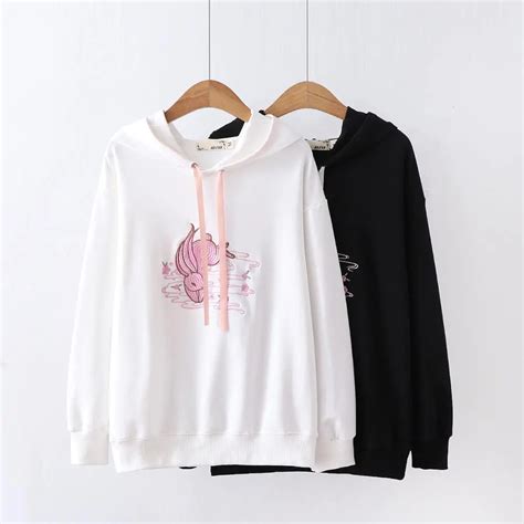 Buy Harajuku Women Kawaii Long Hoodies Sweatshirt Cute
