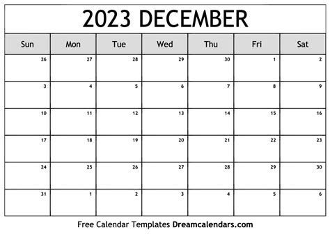 Download Printable December 2023 Calendars
