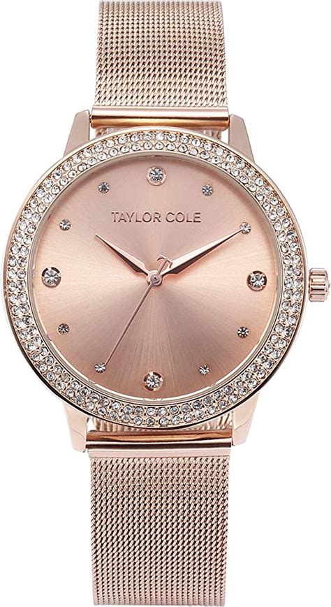 Amazon テイラーコール Taylor Cole レディース クオーツ 腕時計 ファッション デザイン ステンレススーチル バンド ローズゴールデン TC 腕時計
