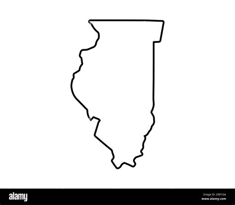 Illinois State Map Us State Map Illinois Outline Symbol Vector