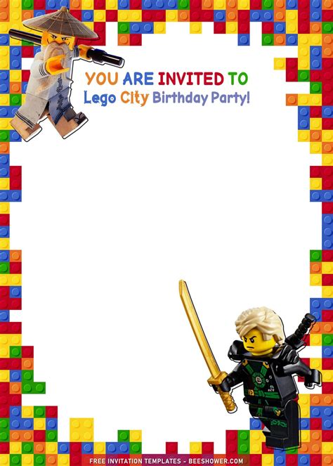 9 Lego Birthday Invitation Templates With Awesome Ninjago Lego
