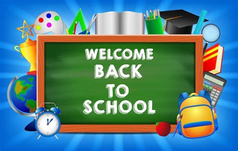 Welcome Back To School Concept Background Illustration Premium Vector