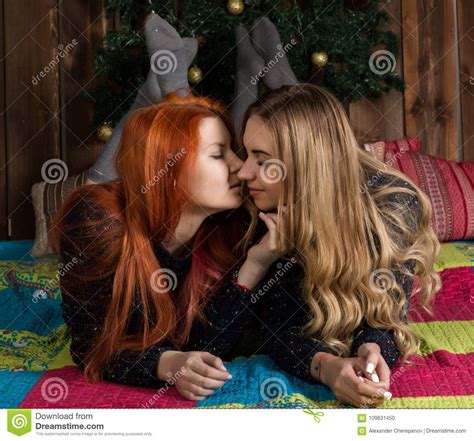 Two Female Soft Tender Seductive Mouths Lesbian Girlfriends Are