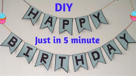 Diy Birthday Banner Birthday Decoration Idea At Home Party Decoration