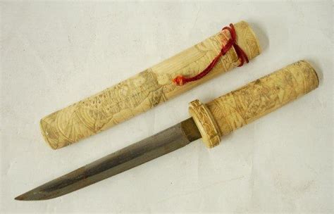 Japanese Ivory Knife With Sheath