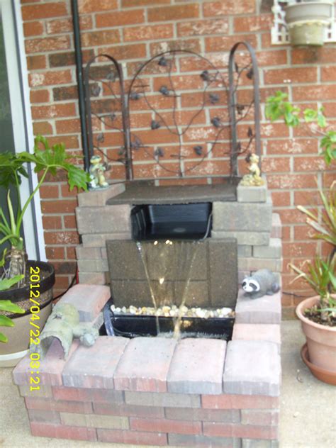 fountain we built based on Lowe's illuminated waterfall faountain