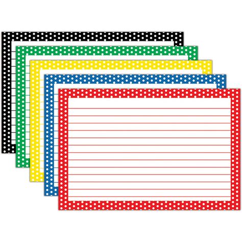Only one discount may be applied to each item. Border Index Cards 4X6 Polka Dot Lined - TOP3669 | Top Notch Teacher Products | Supplies,Index Cards