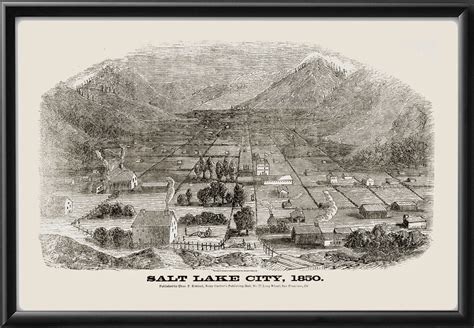 Salt Lake City Ut 1850 Vintage City Maps