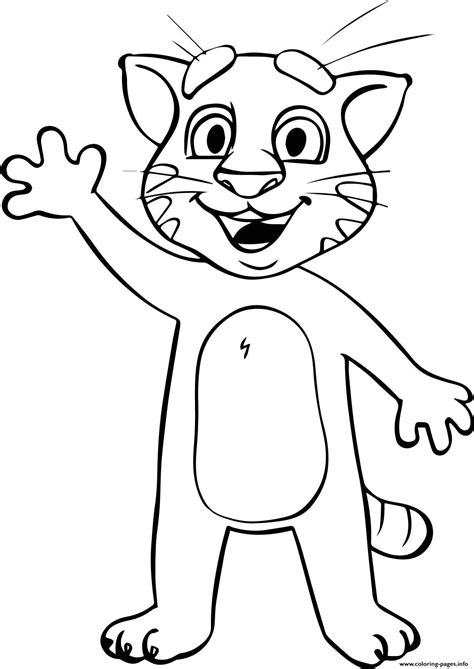 talking tom awesome coloring pages printable