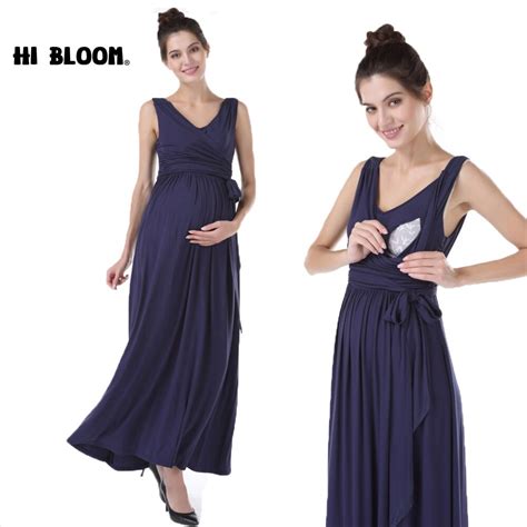 Hi Bloom Summer Long Dresses For Pregnant Women Nursing Maternity
