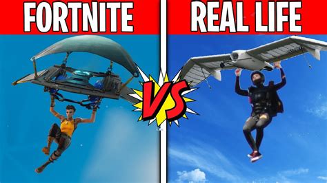 Fortnite Glider In Real Life Fortnite Vs Real Life Youtube