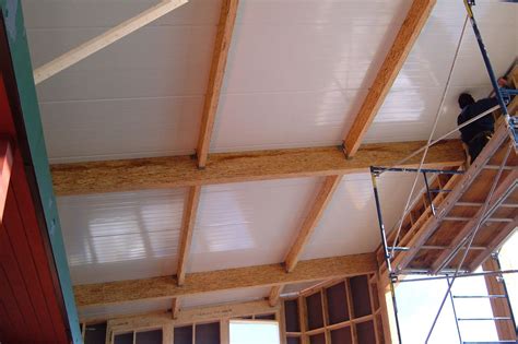 The roof insulation shall not be installed on a suspended ceiling with removable ceiling panels. Insulated Metal Panels for Walls