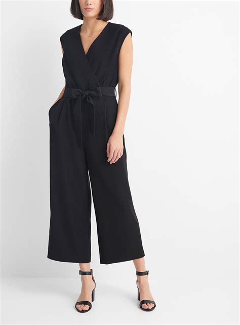 belted cross front jumpsuit contemporaine women s jumpsuits simons