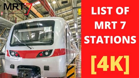 List Of Mrt 7 Stations Youtube