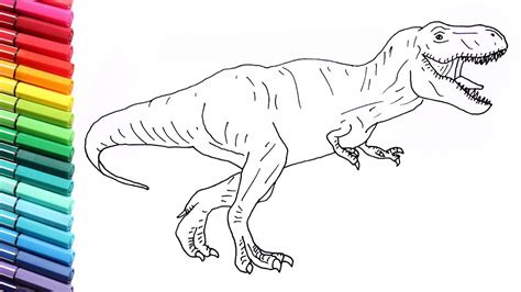 Dinosaurussen kunnen heel makkelijk te tekenen zijn als je weet hoe je moet beginnen. How to Draw and Color the T-Rex From Jurassic World ...