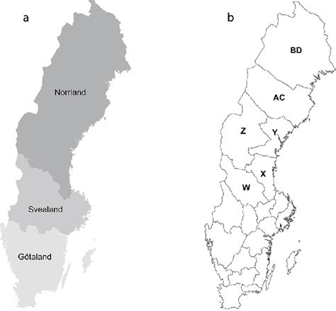 Maps Of Sweden Today A The Three Regions Norrland Svealand And