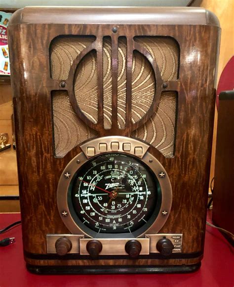 Zenith Antique 1937 6 S 330 Tombstone Black Dial Tube Radio And