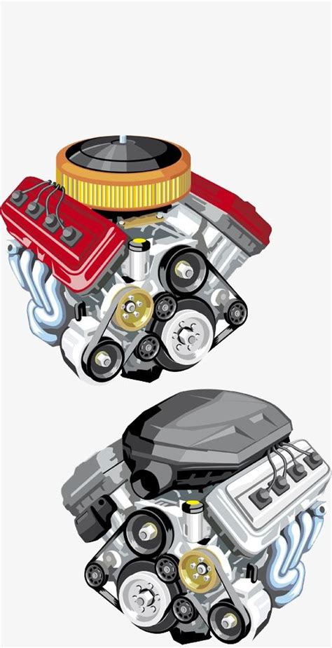 Hand Painted Cartoontransportationautomotive Engine Motor Engine Car