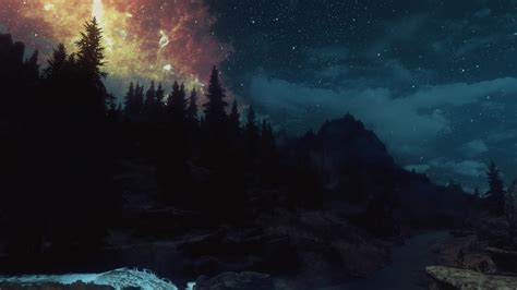 Nature Screenshots The Elder Scrolls V Skyrim Night Sky