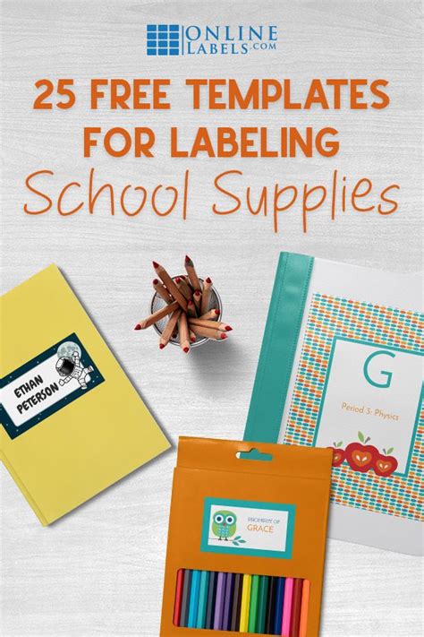 25 Free Label Templates For Back To School School Labels Free Label