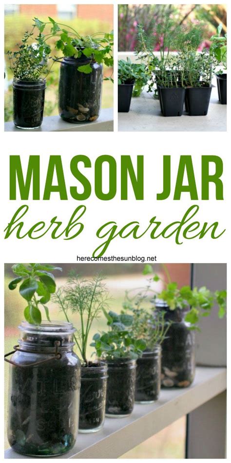 Create This Space Saving Mason Jar Herb Garden In Minutes Mason Jar