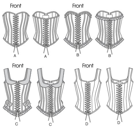 Sewing Pattern For Womens Boned Corset Lace Front Corset Etsy