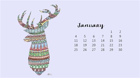 January Printable Calendar and Wallpapers - My Craftily Ever After