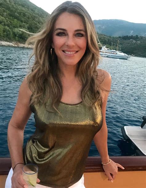 Liz Hurley Instagram The Royals Star Puts Cleavage Front And Center In Cut Out Swimwear Daily