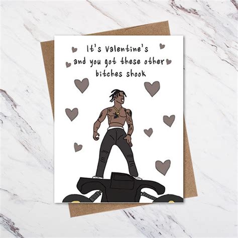Travis Scott Valentine Card Travis Scott Love Card Funny | Etsy