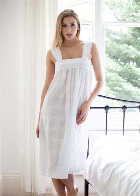 cottonreal white 100 cotton nightdress wide strappy nightie etsy night dress nighty cotton