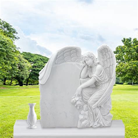 Custom Marble Weeping Angel Grave Headstone Youfine Art Sculpture