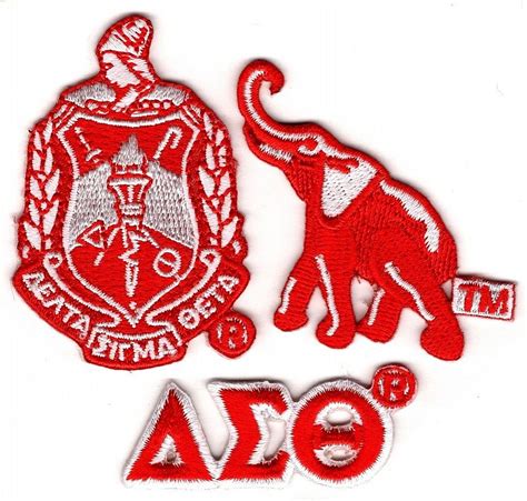 Delta Sigma Theta Pack A Embroidered Stick On Applique Patches Red Product Details