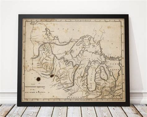 Old Great Lakes Map Art Print 1755 Antique Map Archival Etsy Lake