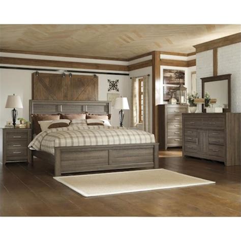 B Ashley Furniture Juararo Dark Brown King Panel Bed