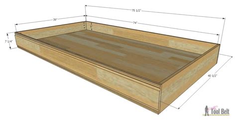 It can also fit in a smaller room of about 6.5 by 6.5 feet but note this room will not be to code when it comes to real dimensions of a queen size mattress. Simple Twin Bed Trundle - Her Tool Belt