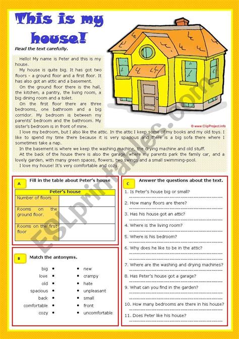 This Is My House Esl Worksheet By Zmarques