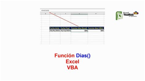 Función Dias En Excel Y Vba Youtube