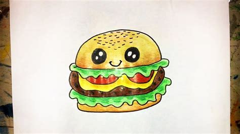 How To Draw A Cartoon Cheeseburger Cute And Easy Şirin Ve Kolay Çizgi